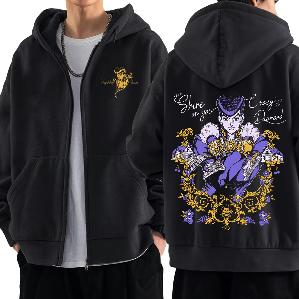 Mens Fashion Zip Up Hoodies - Bluzy z kapturem na zamek błyskawiczny