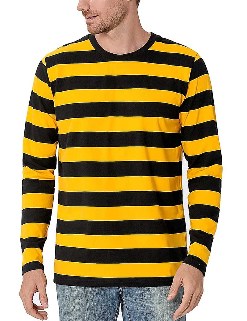Men'S Fashion T Shirts - Modna koszulka męska z długim rękawem,