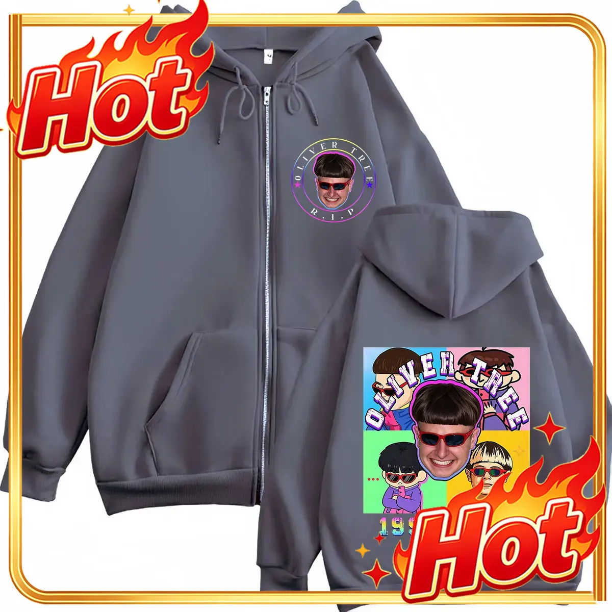 Mens Fashion Zip Up Hoodies - Bluza z kapturem na zamek, wzór
