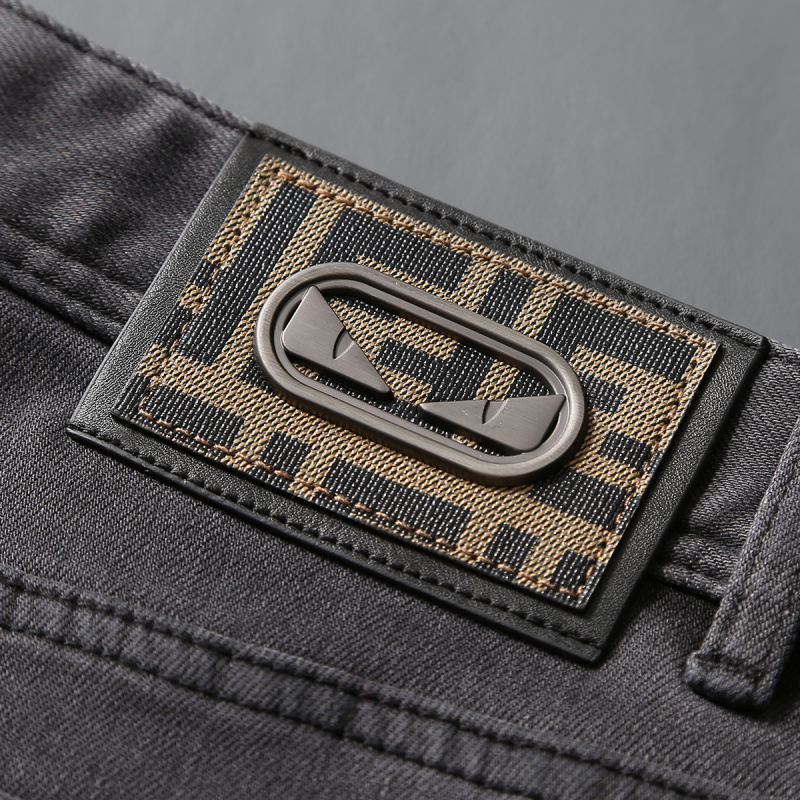2025 jesień nowe modne markowe – Men'S Fashion Grey Jeans recenzja i cena
