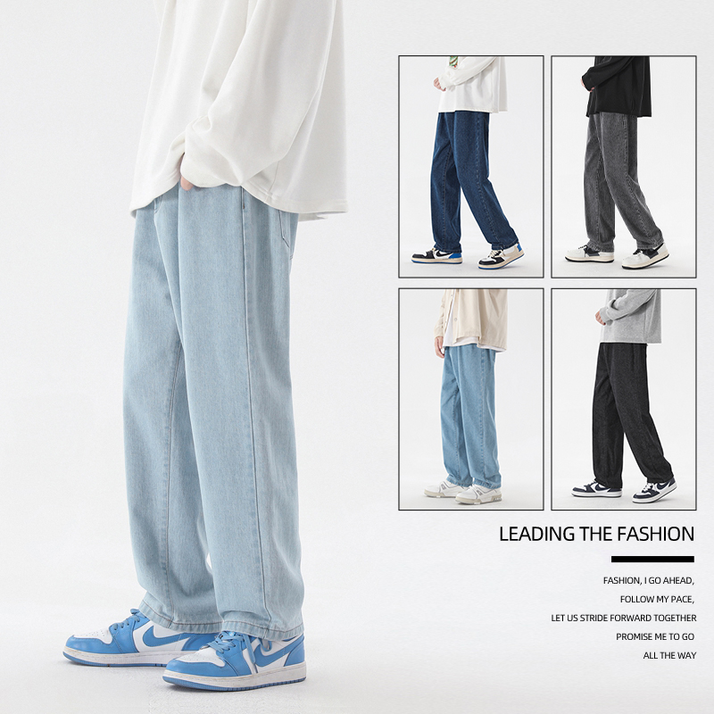 2023 Nowa koreańska moda męska – Men'S Fashion Grey Jeans recenzja i cena