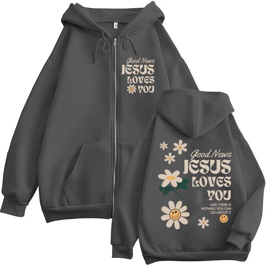 Dobre Wiadomości Jezus Cię Koc – Mens Fashion Zip Up Hoodies recenzja i cena