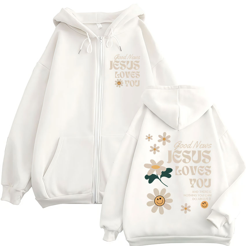 Dobre Wiadomości Jezus Cię Koc – Mens Fashion Zip Up Hoodies recenzja i cena
