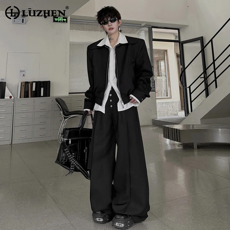LUZHEN 2026 Jesienne koszule z – Mens Fashion Clothes recenzja i cena